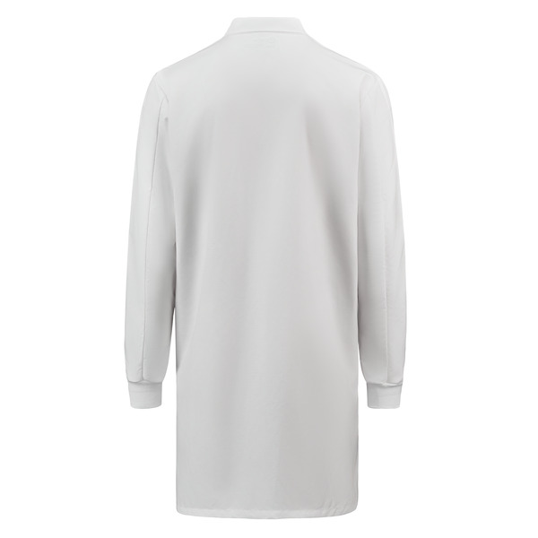 Polyester Butcher Coat with 3 Interior Pockets and Knit Cuffs - Back
